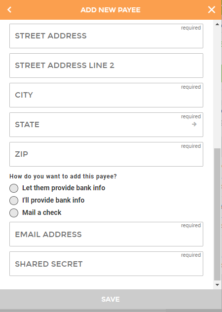 screenshot of selecting preference for verifying bank info for the move money feature within digital banking