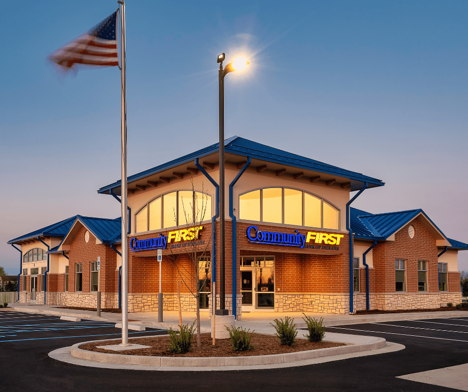 Image of Community First Bank of Indiana's Oak Ridge Branch in Westfield