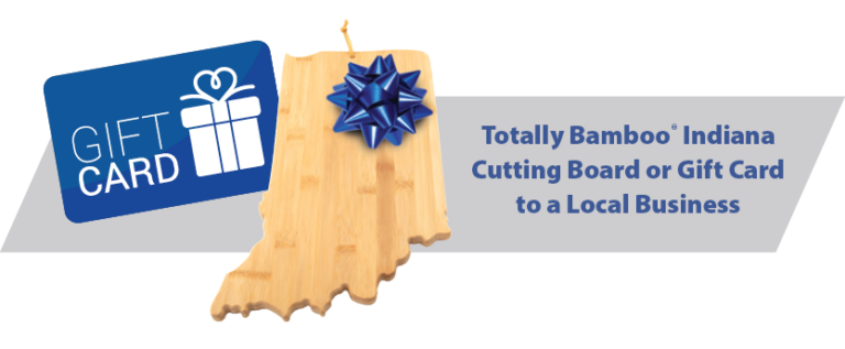Current gifts offered with new checking accounts: Bamboo Indiana Cutting Board or gift card to a local business