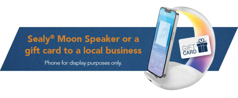 Current gifts offered with new checking accounts: Moon Speaker or Local Gift Card