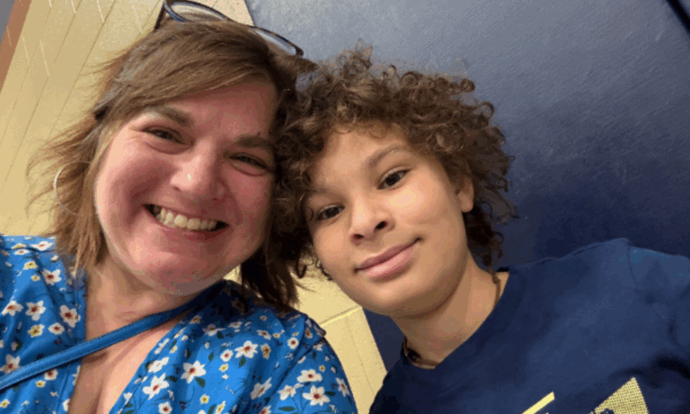 Selfie of a mentor and child from Family Promise of Hamilton County programming